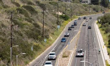 Cars driving along Cliff Drive