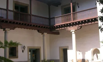 Photo of an upstairs balcony