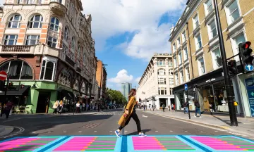 Asphalt art on crosswalk