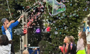 Bubble event at De La Guerra Street and State Street