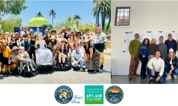 Business in Art Award Winners Group photos of the Grace FIsher Foundation and City of Santa Barbara's Arts Advisory Committee