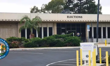 County Elections Office photo of Drop Box with the County Seal