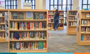 Library book shelves