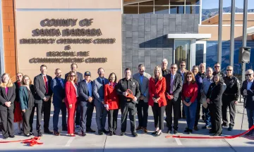 Public officils and safety partners gathered for a ribbon cutting on December 9, 2025