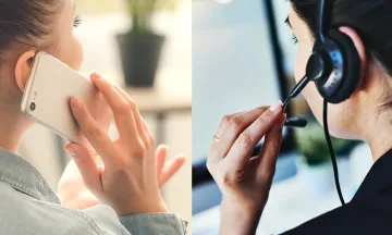 phone call between customer and representative