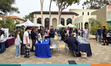 Teens gathered at the Teen Job & Volunteer Fair on the Library Plaza