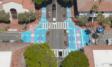 Asphalt art at the Carrillo and State street intersection.