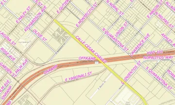Map showing Calle Cesar Chavez