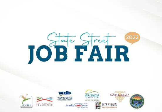 Image reads "State Street Job Fair" with the logos and seals of the sponsors at the bottom of the page
