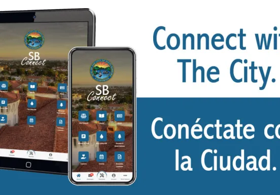 Text reads" Connect with the City" and "Conectate con la Ciudad"