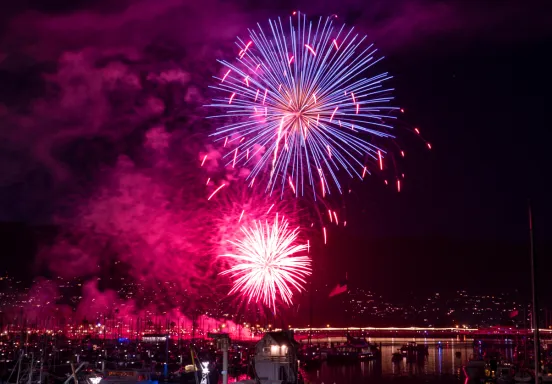 Fireworks explode over West Beach