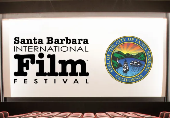 Movie Theatre Screen with Santa Barbara International Film Festival logo and City of Santa Barbara Seal.png