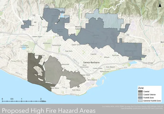 City of Santa Barbara Proposed High Fire Hazard Areas