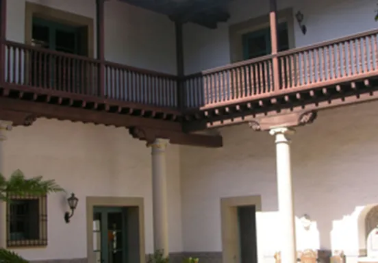 Photo of an upstairs balcony
