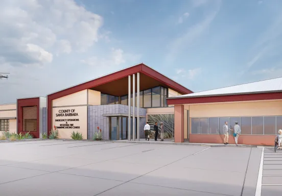 Rendering of the Exterior of Regional Fire Communications Center.