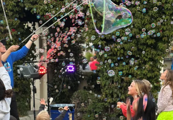 Bubble event at De La Guerra Street and State Street