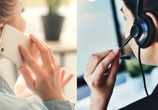 phone call between customer and representative