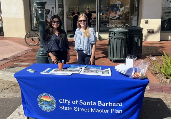 Staff members at State Street Master Plan Pop Up Event.