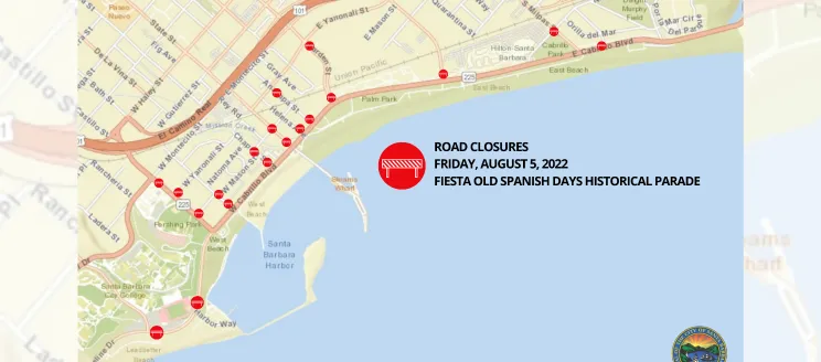 Fiesta Parade Roads Closed Map