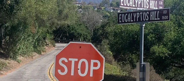 The City's Street Operations Production Paving Crew will be paving roads on Eucalyptus Hill Road