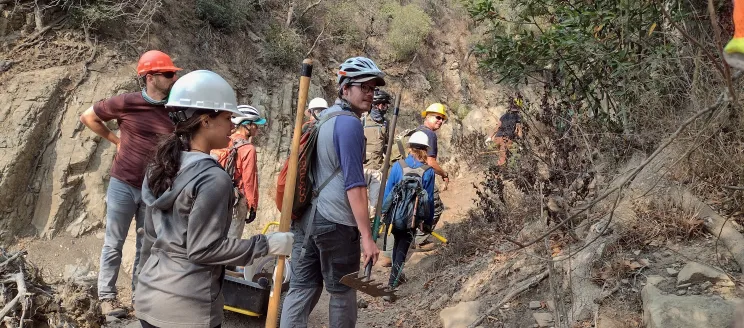 Volunteers helping with trail maintenance