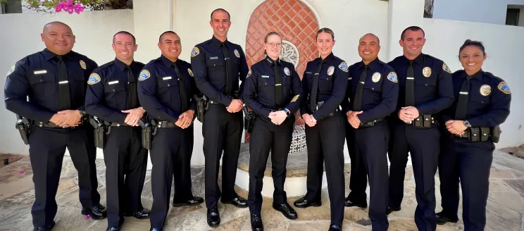 This image shows the 8 Santa Barbara Police Officers sworn in by Chief Kelly Gordon in September 2022