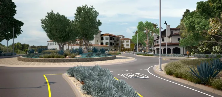 an artist rendering of the new Olive Mill roundabout