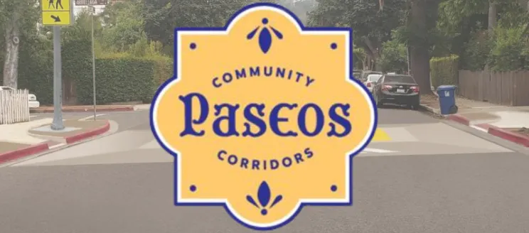 This image shows a neighborhood with a logo that reads "Paseos Project"