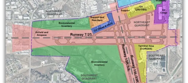 Map shows the proposed updates to the Airport Master Plan