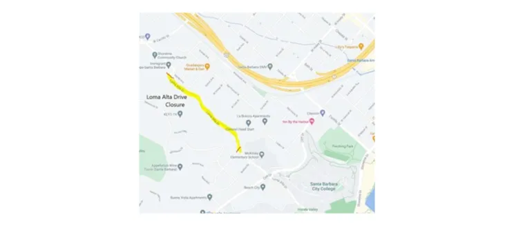Map of Loma Alta Road