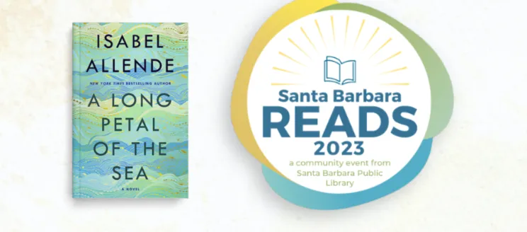 graphic with the words SB Reads and a book cover