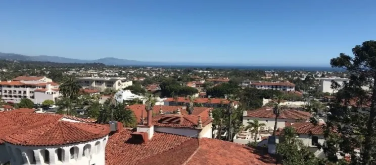 Overview of red city rooftops