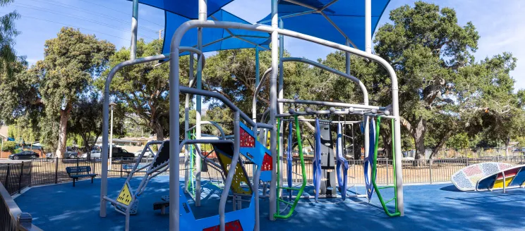 Obstacle-style playground at Eastside Neighborhood Park