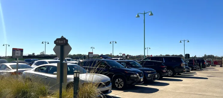 Rental car parking lot at SBA