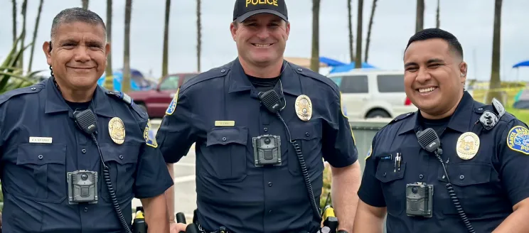 SBPD Officers Standing on Cabrillo Blvd.