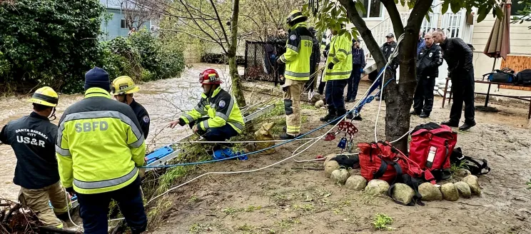 Mission Creek with Fire Fighters and Police Officers