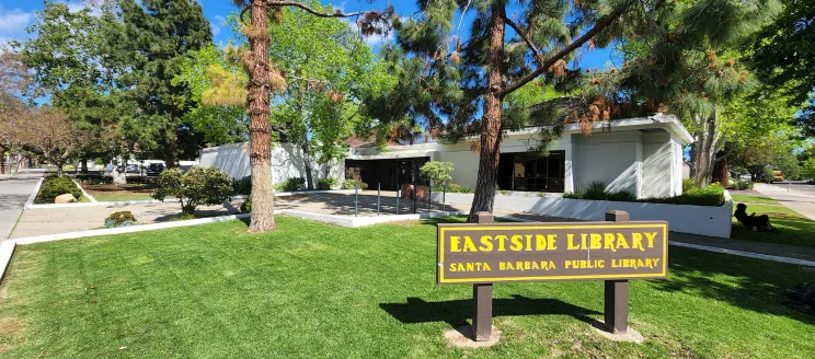 Exterior sign at Eastside Library branch of the Santa Barbara Public Library.