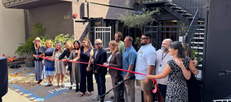 FARO Center Ribbon Cutting June 24, 2024. Representatives from local government, community organizations, and service providers cut the ceremonial ribbon in recognition of the FARO Center opening.