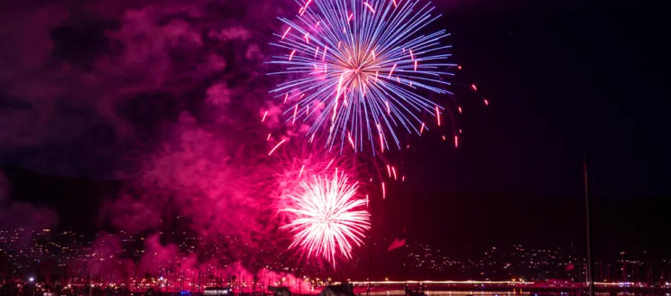 Fireworks explode over West Beach