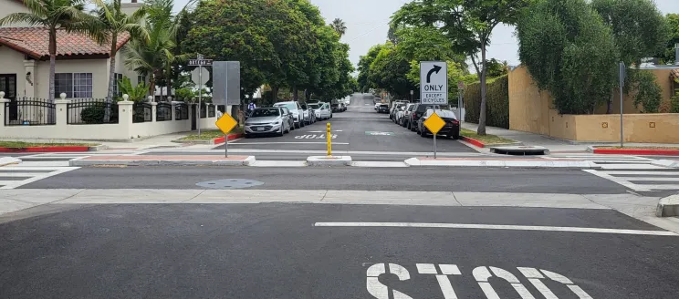 New Road signs and striping on Alisos Street