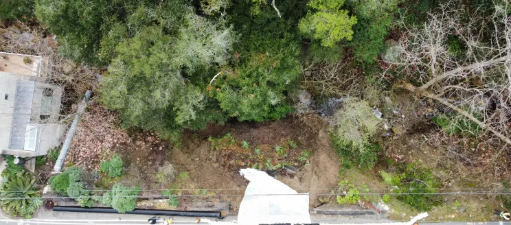 Hwy 192 aerial of the damaged road 2024