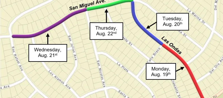 Paving Area Map - Las Ondas & San Miguel Ave. 