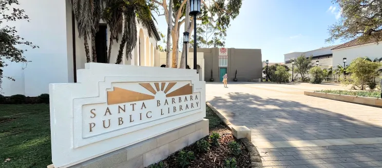 Michael Towbes Plaza at the Central Branch of the Santa Barbara Public Library.