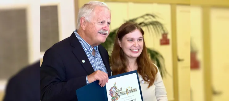 Taylor Carty and Mayor Rowse at the Mayor's Awards 2024