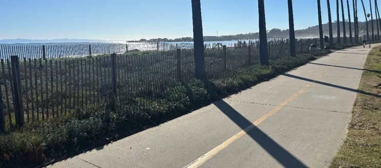 After photo of restoration area from the multi-use path looking north to Stearns Wharf.