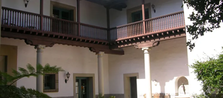 Photo of an upstairs balcony