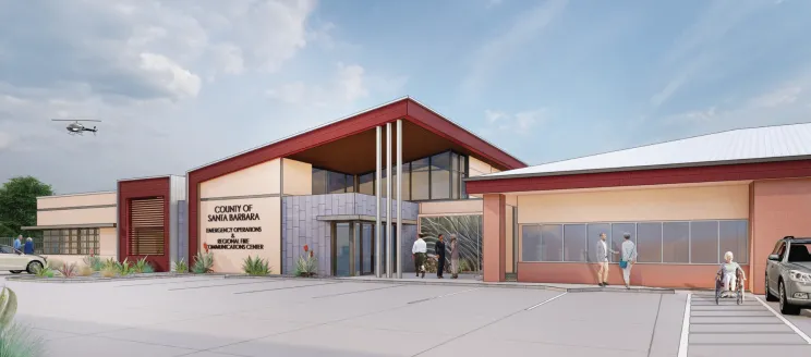 Rendering of the Exterior of Regional Fire Communications Center.