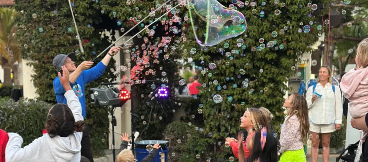Bubble event at De La Guerra Street and State Street