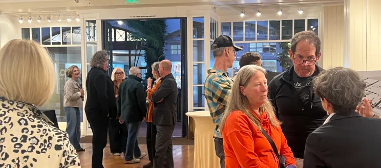 Crowd at the Paseo Nuevo Redevelopment Open House on October 15, 2025.