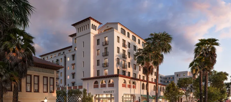 Paseo Nuevo Redevelopment Rendering as it is Viewed from State and Ortega